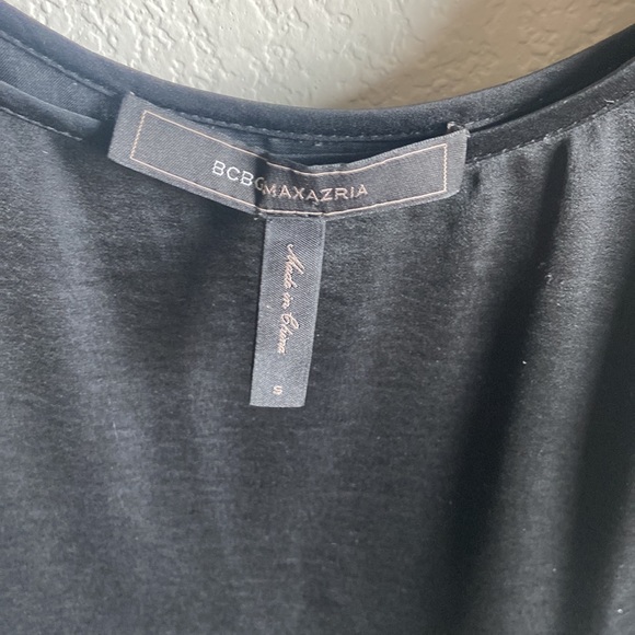 BCBG Maxazria Jadine black silky tank top with open sleeves - Picture 5 of 6